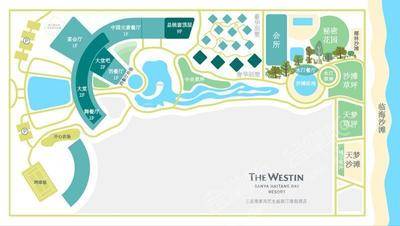 三亚海棠湾民生威斯汀度假酒店场地环境场地尺寸图
